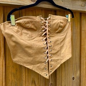 Cropped Front Tie Corset